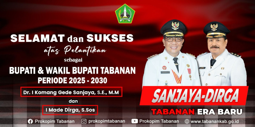 Pelantikan Bupati dan Wakil Bupati Tabanan